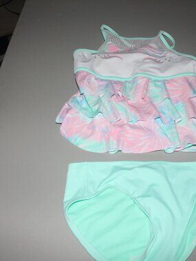 Multi Color Unicorn 2 Pcs Justiuce Tankini Swimsuit Size 14 New
